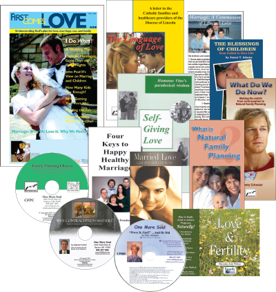 One More Soul's Marriage Packet is a marriage preparation resource covering commitment, natural family planning, birth control, children, and much more. A great wedding gift. No better gift could be given a young couple than to turn them away from contraception and to the joy of unrestricted self-giving.